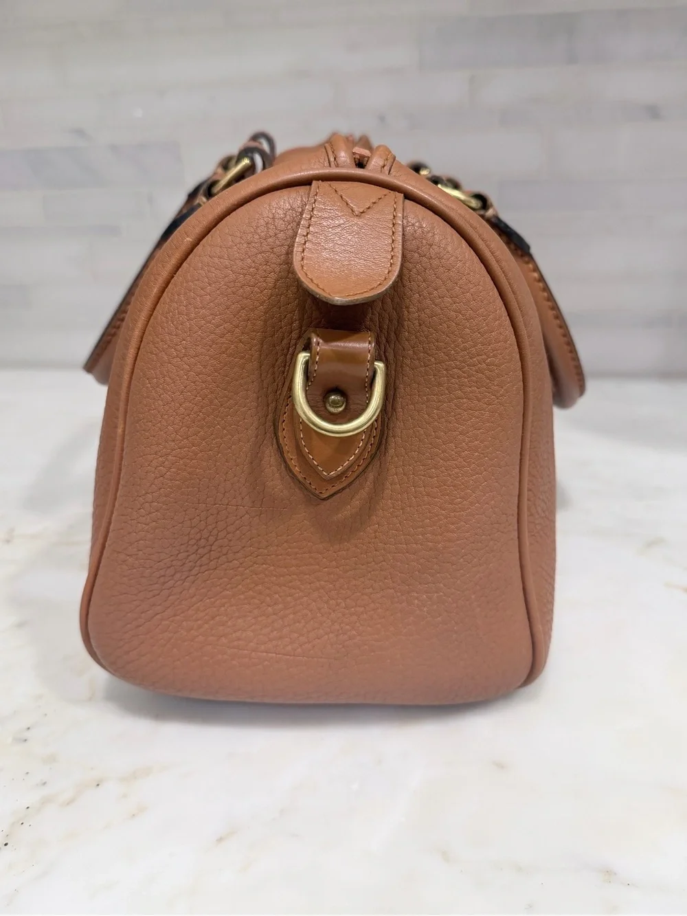 Dooney & Bourke Tan Pebbled Leather Satchel